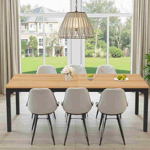 HomeRoots 46" Brown Solid Wood Dining Table - Classic Oak Design, Seats 6, Perfect for Family Meals & Gatherings 635737