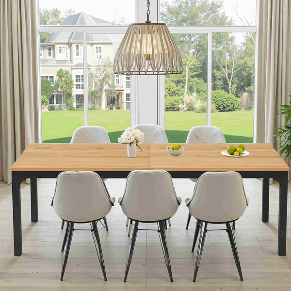 HomeRoots 46" Brown Solid Wood Dining Table - Classic Oak Design, Seats 6, Perfect for Family Meals & Gatherings 635737
