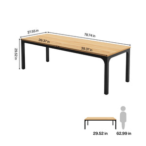 HomeRoots 46" Brown Solid Wood Dining Table - Classic Oak Design, Seats 6, Perfect for Family Meals & Gatherings 635737