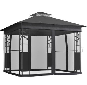 English Elm Height Adjustable 10x10 Pop up Canopy with Mesh Walls Steel Frame Uv Protection T3971P426857