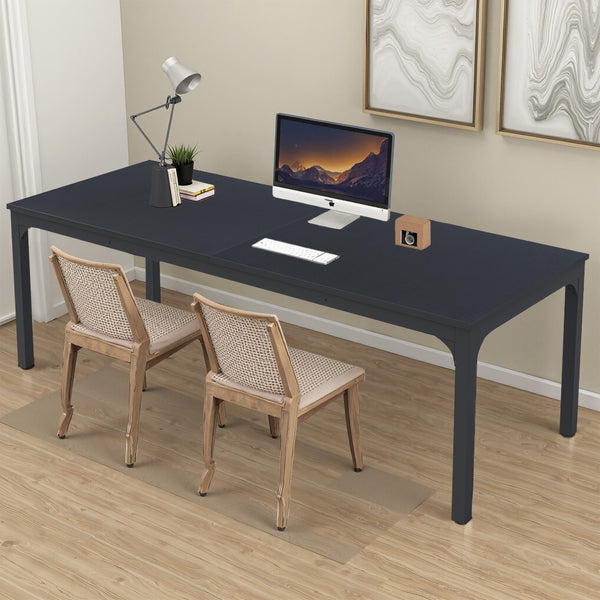HomeRoots 46" Black Solid Wood Dining Table - Stylish, Durable Design Seats 6 - Perfect for Modern Spaces! 635738