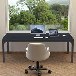 HomeRoots 46" Black Solid Wood Dining Table - Stylish, Durable Design Seats 6 - Perfect for Modern Spaces! 635738