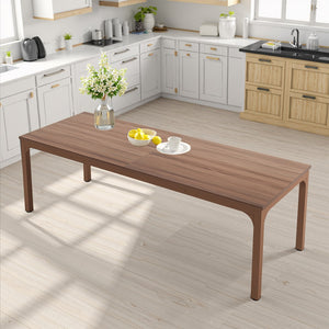 HomeRoots 46" Brown Solid Wood Dining Table - Elegant Oak Design for 6, Timeless Style & Durability for Home Use 635739
