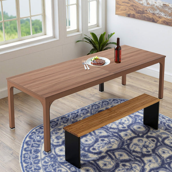 HomeRoots 46" Brown Solid Wood Dining Table - Elegant Oak Design for 6, Timeless Style & Durability for Home Use 635739