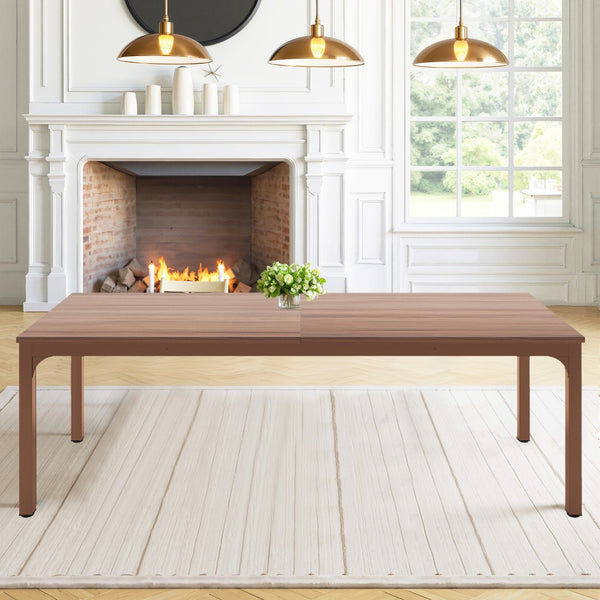 HomeRoots 46" Brown Solid Wood Dining Table - Elegant Oak Design for 6, Timeless Style & Durability for Home Use 635739