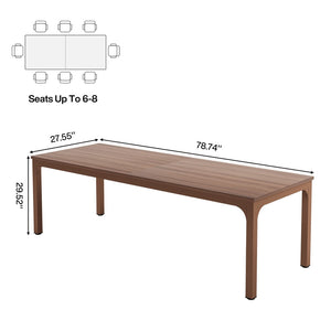 HomeRoots 46" Brown Solid Wood Dining Table - Elegant Oak Design for 6, Timeless Style & Durability for Home Use 635739