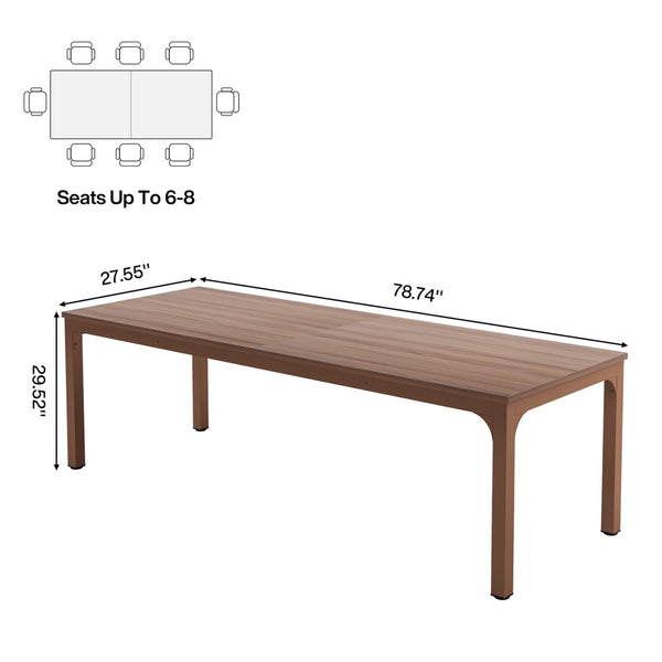 HomeRoots 46" Brown Solid Wood Dining Table - Elegant Oak Design for 6, Timeless Style & Durability for Home Use 635739