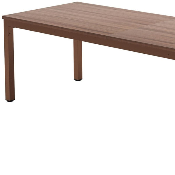 HomeRoots 46" Brown Solid Wood Dining Table - Elegant Oak Design for 6, Timeless Style & Durability for Home Use 635739