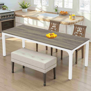 HomeRoots 46" Gray Solid Wood Dining Table – Modern Rectangular Design, Seats 6, Ideal for Home & Workspace 635740