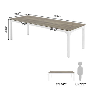 HomeRoots 46" Gray Solid Wood Dining Table – Modern Rectangular Design, Seats 6, Ideal for Home & Workspace 635740