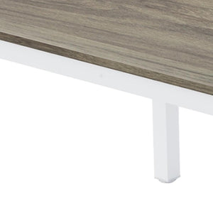HomeRoots 46" Gray Solid Wood Dining Table – Modern Rectangular Design, Seats 6, Ideal for Home & Workspace 635740