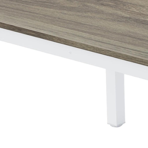 HomeRoots 46" Gray Solid Wood Dining Table – Modern Rectangular Design, Seats 6, Ideal for Home & Workspace 635740