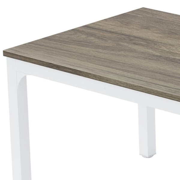 HomeRoots 46" Gray Solid Wood Dining Table – Modern Rectangular Design, Seats 6, Ideal for Home & Workspace 635740