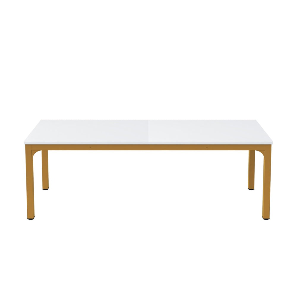 HomeRoots 46" White Solid Wood Dining Table - Elegant Oak Design for Modern Homes, Seats 6 Comfortably! 635741