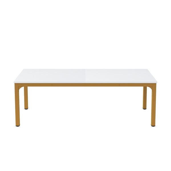 HomeRoots 46" White Solid Wood Dining Table - Elegant Oak Design for Modern Homes, Seats 6 Comfortably! 635741