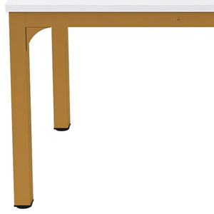 HomeRoots 46" White Solid Wood Dining Table - Elegant Oak Design for Modern Homes, Seats 6 Comfortably! 635741