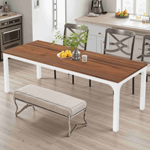 HomeRoots 46" Brown Solid Wood Dining Table – Stylish, Durable Oak Design for 6, Perfect for Any Space! 635742
