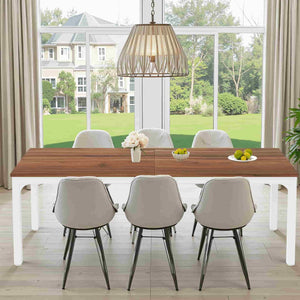 HomeRoots 46" Brown Solid Wood Dining Table – Stylish, Durable Oak Design for 6, Perfect for Any Space! 635742