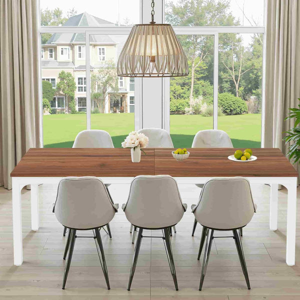 HomeRoots 46" Brown Solid Wood Dining Table – Stylish, Durable Oak Design for 6, Perfect for Any Space! 635742