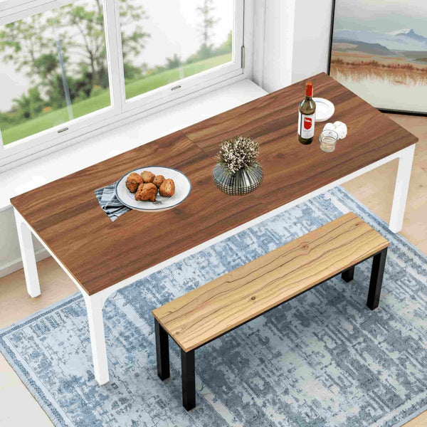HomeRoots 46" Brown Solid Wood Dining Table – Stylish, Durable Oak Design for 6, Perfect for Any Space! 635742
