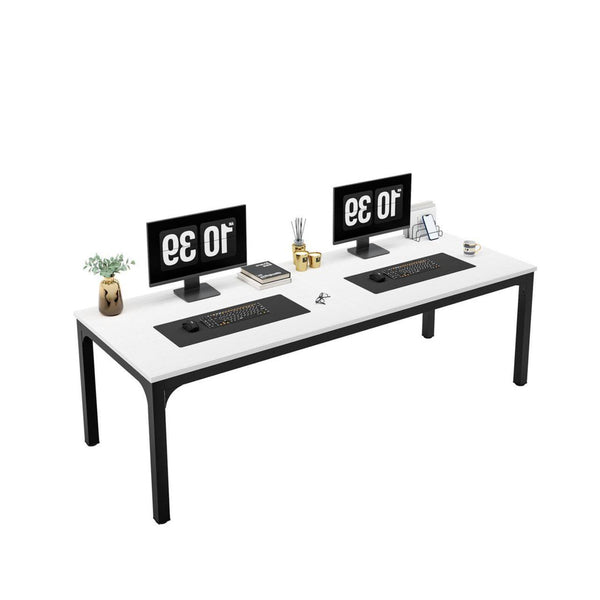 HomeRoots 46" White Solid Wood Dining Table – Elegant Oak Design for 6, Perfect for Family Meals & Gatherings 635743