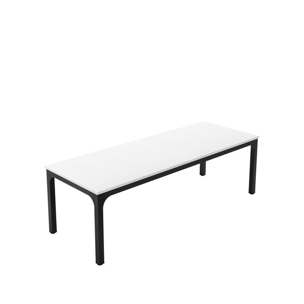 HomeRoots 46" White Solid Wood Dining Table – Elegant Oak Design for 6, Perfect for Family Meals & Gatherings 635743