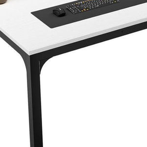 HomeRoots 46" White Solid Wood Dining Table – Elegant Oak Design for 6, Perfect for Family Meals & Gatherings 635743
