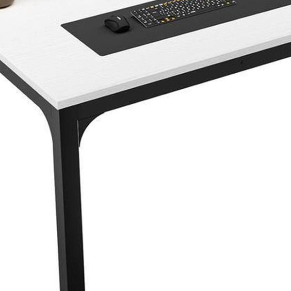 HomeRoots 46" White Solid Wood Dining Table – Elegant Oak Design for 6, Perfect for Family Meals & Gatherings 635743