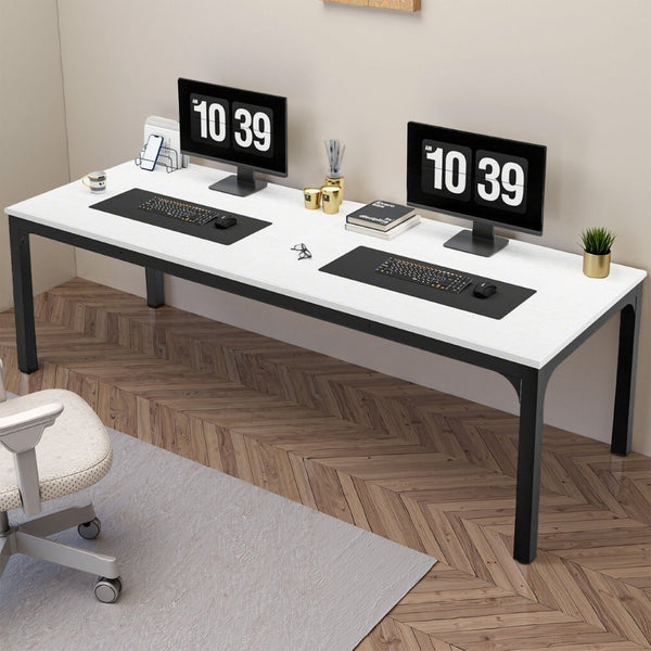 HomeRoots 46" White Solid Wood Dining Table – Elegant Oak Design for 6, Perfect for Family Meals & Gatherings 635743