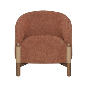 HomeRoots 30" Rust and Brown Fabric Arm Chair - Modern Comfort with Sturdy Wooden Frame for Any Space 635753