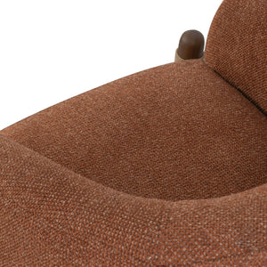 HomeRoots 30" Rust and Brown Fabric Arm Chair - Modern Comfort with Sturdy Wooden Frame for Any Space 635753