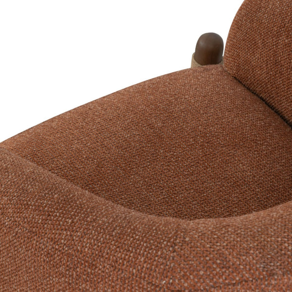 HomeRoots 30" Rust and Brown Fabric Arm Chair - Modern Comfort with Sturdy Wooden Frame for Any Space 635753