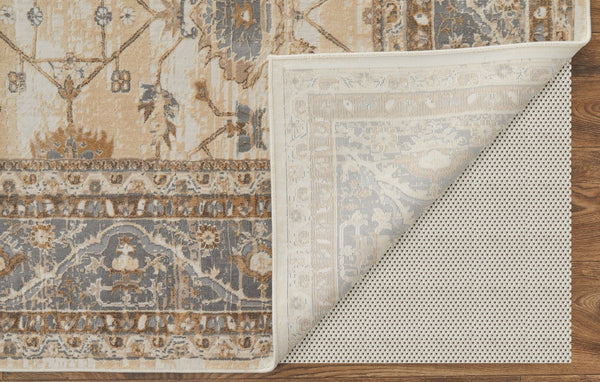 Feizy Rugs Celene Vintage-inspired Floral Rug - Elegant Power Loomed Design In Warm Neutral Palette For Any Space Tan,Ivory,Gray Viscose,Polyester Cel39kvfbgegryg00