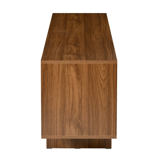 English Elm Retro Wood Grain Media Console Wavy Door Cabinet for Living Room Tvs 75 In N721P379534D