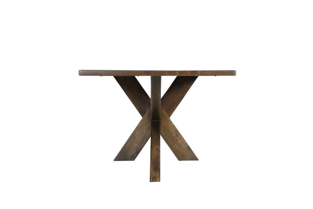 78 Inch Solid Wood Dining Table with Sculpted Cross Leg Base for Large Gatherings