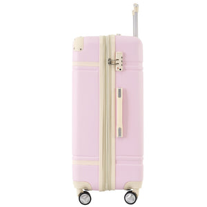 English Elm Hardshell Abs Spinner Luggage Set Four Piece Expandable Tsa Lock Travel Suitcases Light Pink N732P170218U