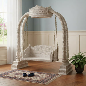 HomeRoots 89" Distressed White Floral Solid Wood Bench – Rustic Charm for Entryways, Comfort & Style 635824