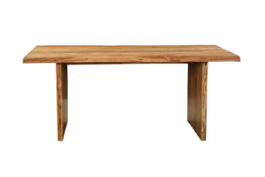 Seven Piece Solid Wood Dining Set with Six Chairs for Farmhouse Kitchen Gatherings and Meals