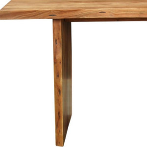 Seven Piece Solid Wood Dining Set with Six Chairs for Farmhouse Kitchen Gatherings and Meals