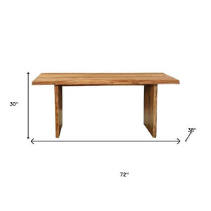 Seven Piece Solid Wood Dining Set with Six Chairs for Farmhouse Kitchen Gatherings and Meals
