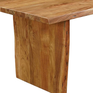 HomeRoots Seven Piece Solid Wood Dining Set with 6 Stylish Chairs - Elegant Brown Finish for Timeless Dining 635828