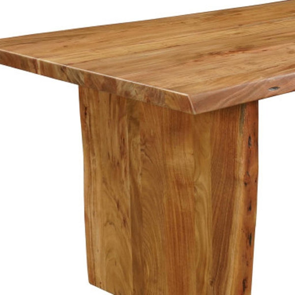 HomeRoots Seven Piece Solid Wood Dining Set with 6 Stylish Chairs - Elegant Brown Finish for Timeless Dining 635828