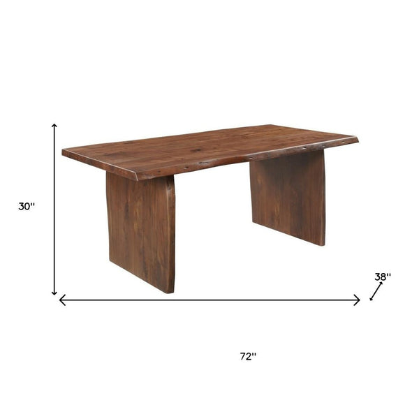 HomeRoots Seven Classic Brown Solid Wood Dining Set with Six Upholstered Chairs for Elegant Gatherings 635829