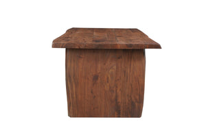 HomeRoots Seven Piece Solid Wood Dining Set with Six Comfortable Chairs - Timeless Brown Elegance for Your Home 635831