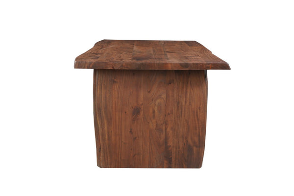 HomeRoots Seven Piece Solid Wood Dining Set with Six Comfortable Chairs - Timeless Brown Elegance for Your Home 635831