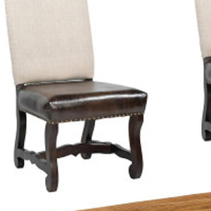 HomeRoots Nine-Piece Solid Wood Dining Set with Eight Chairs - Timeless Brown Elegance for Family Gatherings 635834