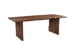 HomeRoots 11 Piece Brown Solid Wood Dining Set - Elegant Rectangular Table with 10 Comfortable Chairs 635841