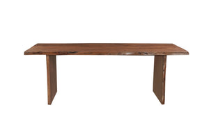 HomeRoots 11 Piece Brown Solid Wood Dining Set - Elegant Rectangular Table with 10 Comfortable Chairs 635841