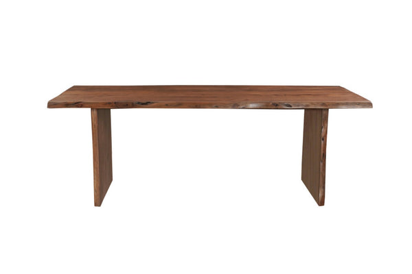 HomeRoots 11 Piece Brown Solid Wood Dining Set - Elegant Rectangular Table with 10 Comfortable Chairs 635841