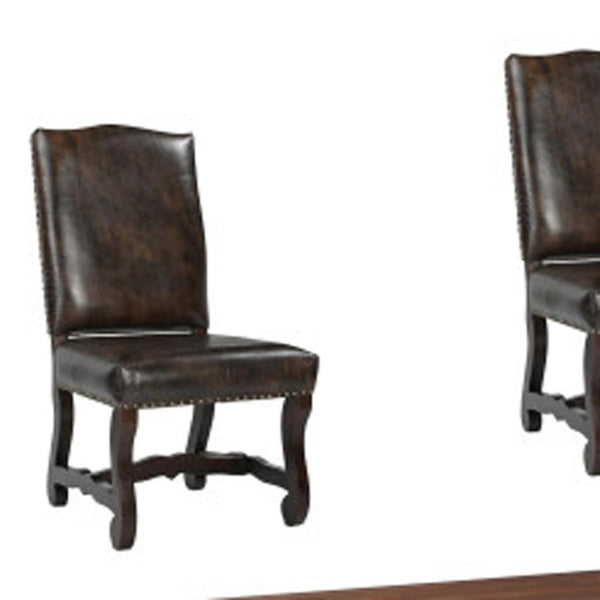 HomeRoots 11 Piece Brown Solid Wood Dining Set with 10 Chairs - Elegant Design for Family Gatherings & Dinners 635842